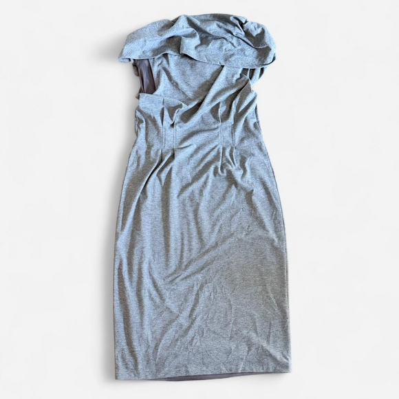 Donna Ricco Vintage Cocktail Dress off shoulder grey size 4 small old money styl - Picture 3 of 7